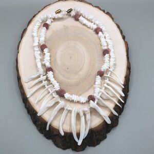 Bundle lot 2 vintage puka shell necklaces.